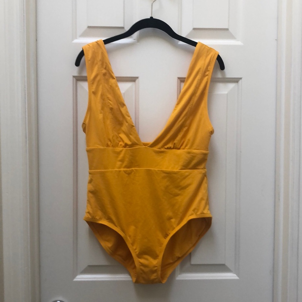 Andie Swim One-Piece Bathing Suit in Mustard